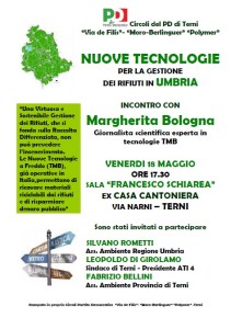 Inceneritore, tre circoli Pd organizzano un incontro su nuove tecnologie gestione rifiuti