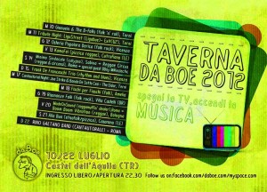Il programma 2012 della Taverna da Boe. Intervista all’organizzatore Nicoletti