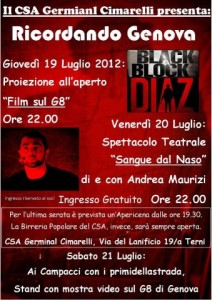 In ricordo delle violenze al G8 di Genova il centro sociale Cimarelli organizza appuntamenti