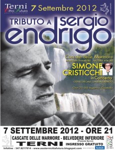 Simone Cristicchi canta Sergio Endrigo: evento ”magico” alla Cascata delle Marmore