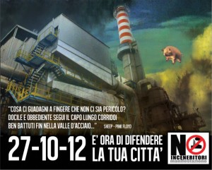 Sabato 27 ottobre manifestazione contro l’inceneritore: ”Dobbiamo difendere Terni”