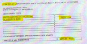 TerniOn, Eventi srl: ”Solo sponsor privati” ma giornalista smentisce pubblicando documento