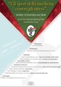 Terni, il convegno: ”Gli sport della racchetta contro lo stress”