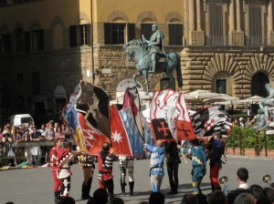 Gemellaggio tra Sbandieratori di San Gemini e Bandierai degli Uffizi di Firenze