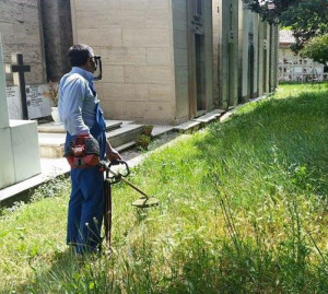 Terni, erba altissima nel cimitero di Piediluco, cittadini costretti a tagliarla da soli