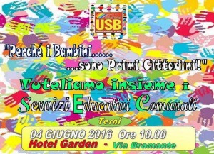 Terni, mense scolastiche: sabato incontro pubblico a cura della Usb